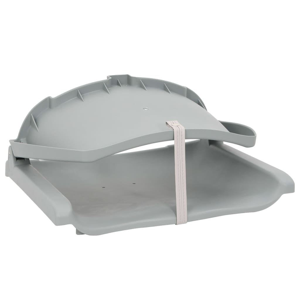 4 Piece Foldable Boat Seat Set No Pillow Grey 48x51x41 cm