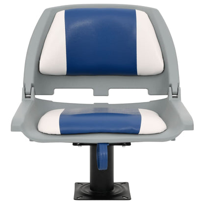 2 Piece Foldable Boat Seat Set Blue and White 48x51x41 cm