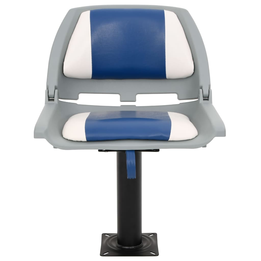 2 Piece Foldable Boat Seat Set Blue and White 48x51x41 cm