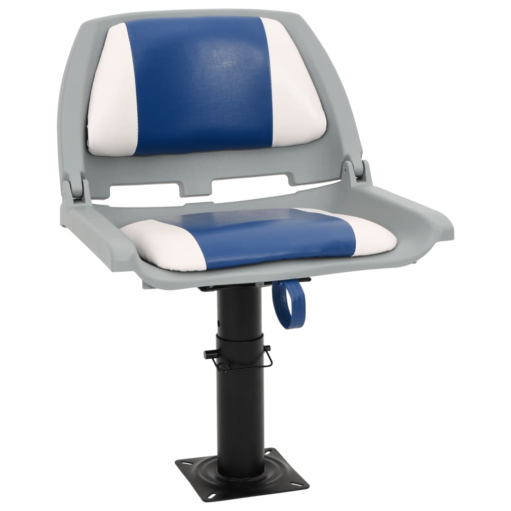 4 Piece Foldable Boat Seat Set Blue and White 48x51x41 cm