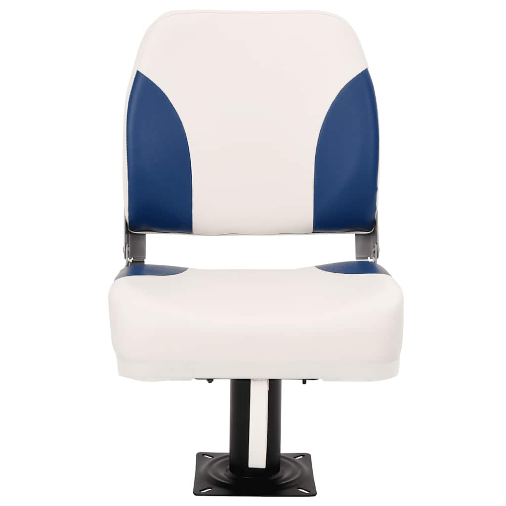 Foldable Boat Seat 1 Set Blue and White 41x36x48 cm