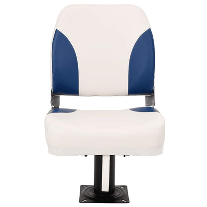 Foldable Boat Seat 1 Set Blue and White 41x36x48 cm