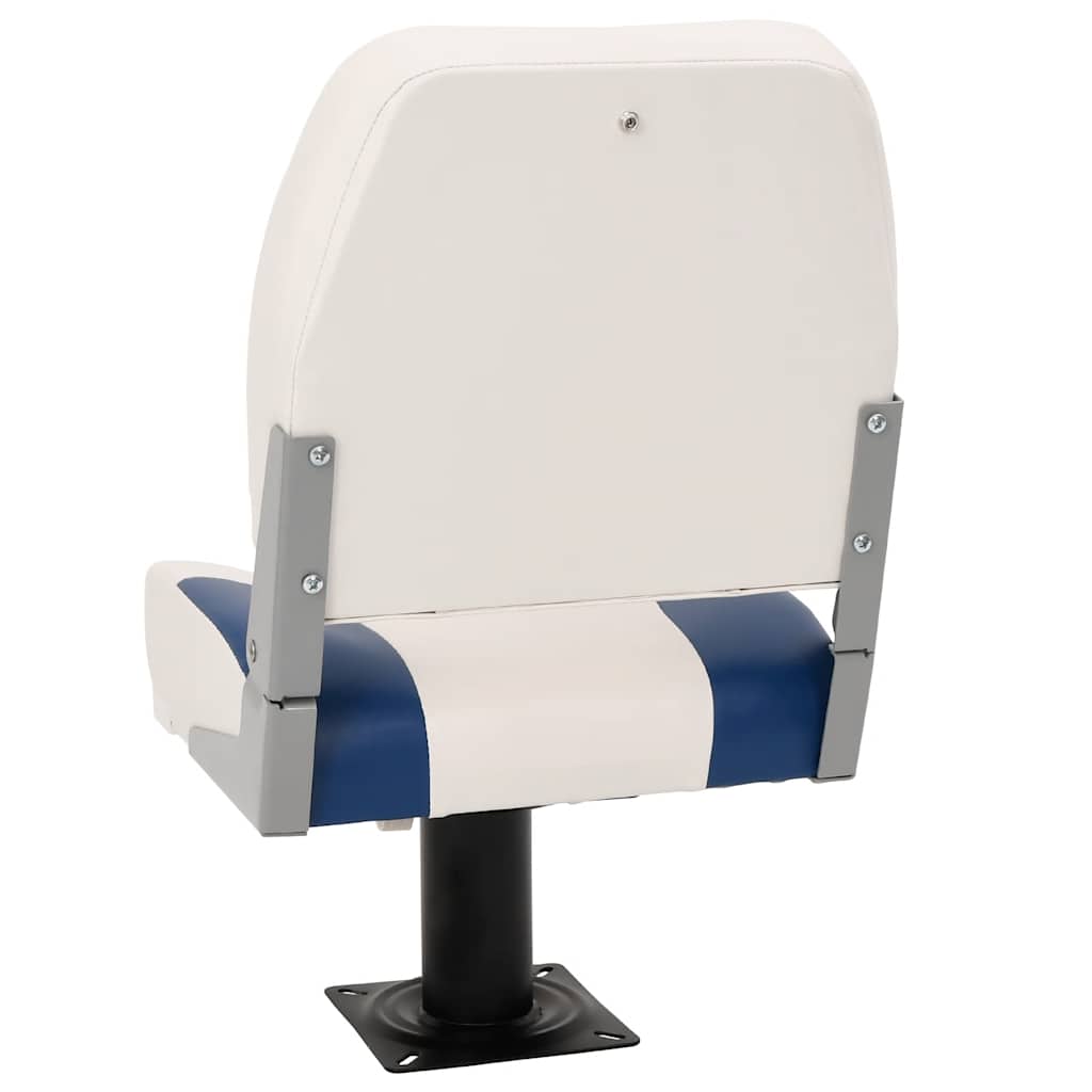 Foldable Boat Seat 1 Set Blue and White 41x36x48 cm