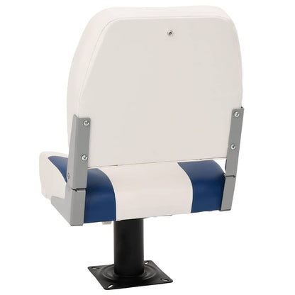 Foldable Boat Seat 1 Set Blue and White 41x36x48 cm