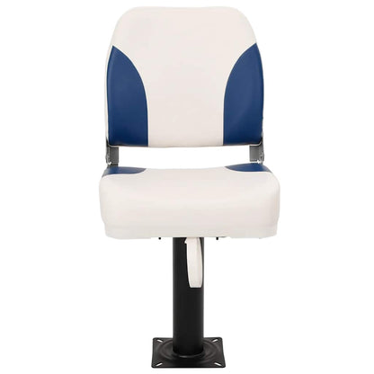 Foldable Boat Seat 1 Set Blue and White 41x36x48 cm