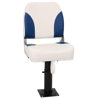Foldable Boat Seat 1 Set Blue and White 41x36x48 cm
