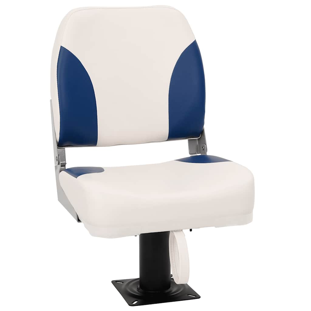 Foldable Boat Seat 2 Set Blue and White 41x36x48 cm
