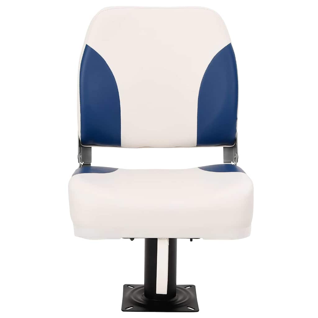 Foldable Boat Seat 2 Set Blue and White 41x36x48 cm