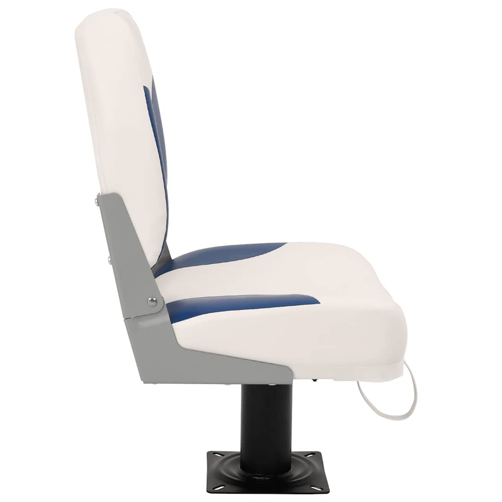 Foldable Boat Seat 2 Set Blue and White 41x36x48 cm