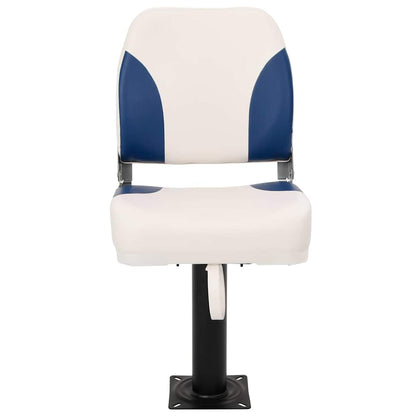 Foldable Boat Seat 2 Set Blue and White 41x36x48 cm