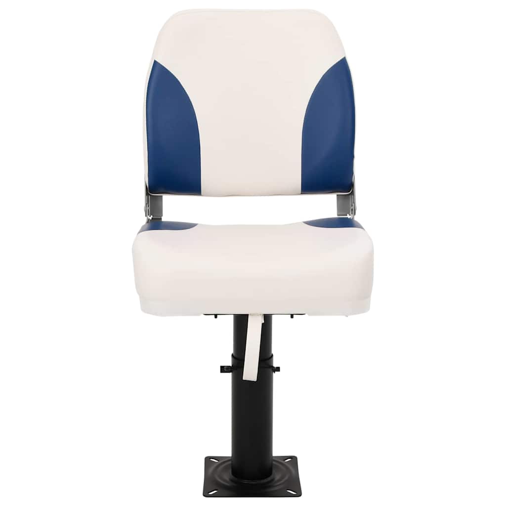 Foldable Boat Seat 2 Set Blue and White 41x36x48 cm