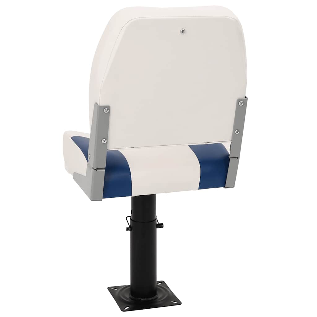 Foldable Boat Seat 2 Set Blue and White 41x36x48 cm
