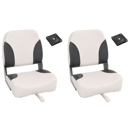 Foldable Boat Seat 2 Set Low Backrest
