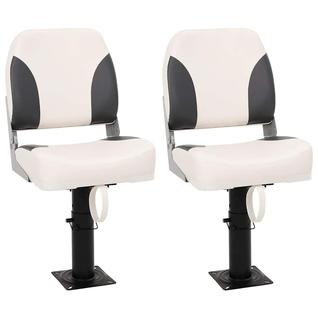 Foldable Boat Seat 2 Set Low Backrest