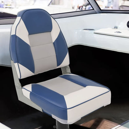 2 Piece Foldable Boat Seat Set High Backrest