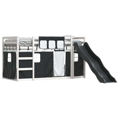 Bunk Bed without Mattress with Slide White and Black 90x200 cm