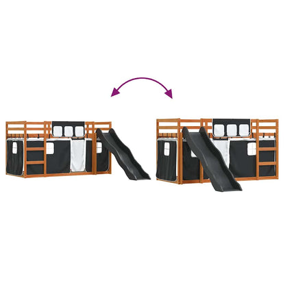 Bunk Bed without Mattress with Slide White and Black 90x200 cm