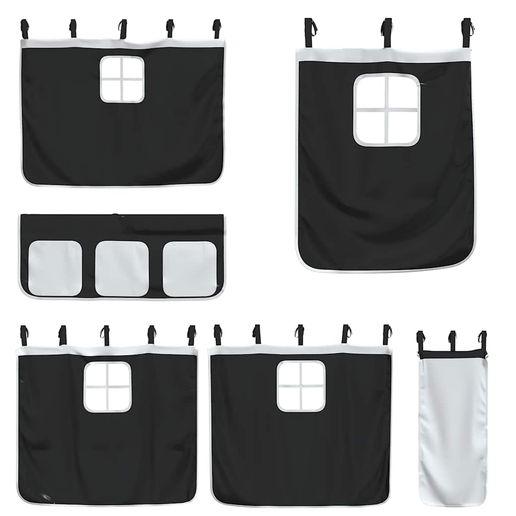 Bunk Bed without Mattress with Slide White and Black 90x190 cm Single