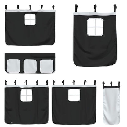 Bunk Bed without Mattress with Slide White and Black 90x190 cm Single