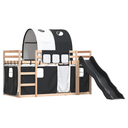 Bunk Bed without Mattress with Slide White and Black 80x200 cm