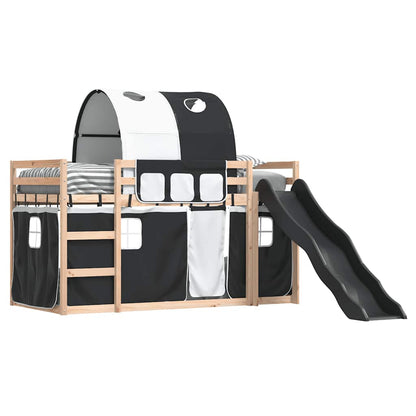 Bunk Bed without Mattress with Slide White and Black 80x200 cm