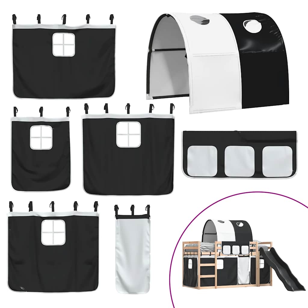 Bunk Bed without Mattress with Slide White and Black 80x200 cm