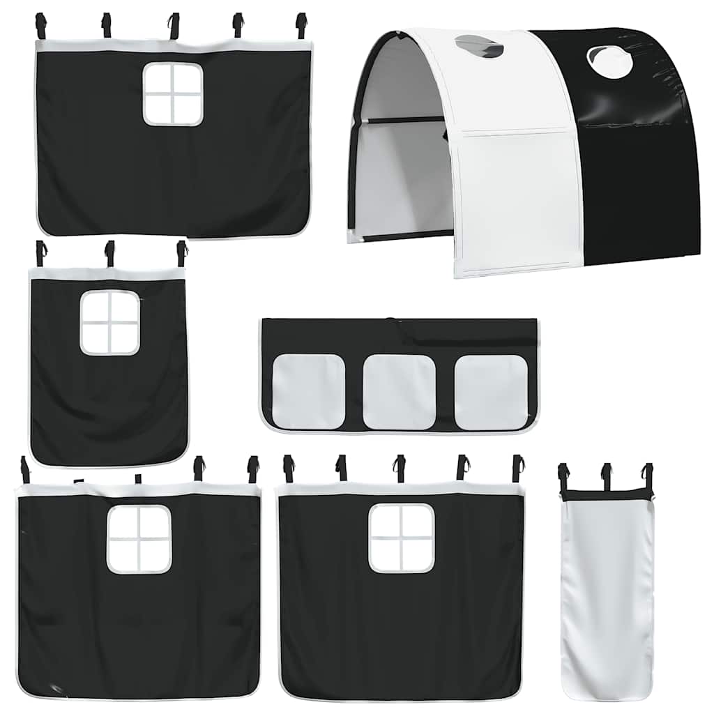 Bunk Bed without Mattress with Slide White and Black 80x200 cm