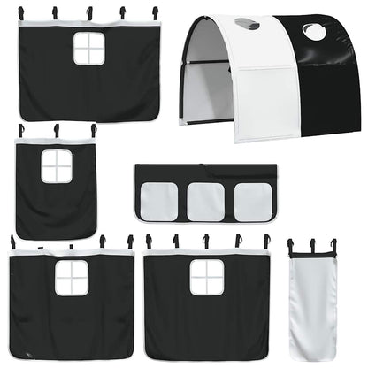 Bunk Bed without Mattress with Slide White and Black 80x200 cm