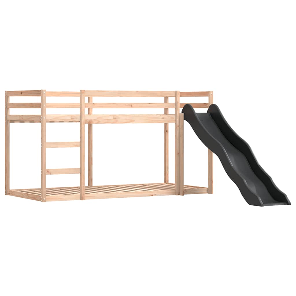 Bunk Bed without Mattress with Slide White and Black 80x200 cm