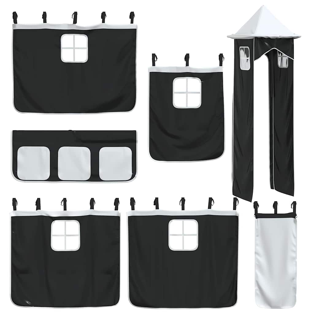 Bunk Bed without Mattress with Slide White and Black 80x200 cm