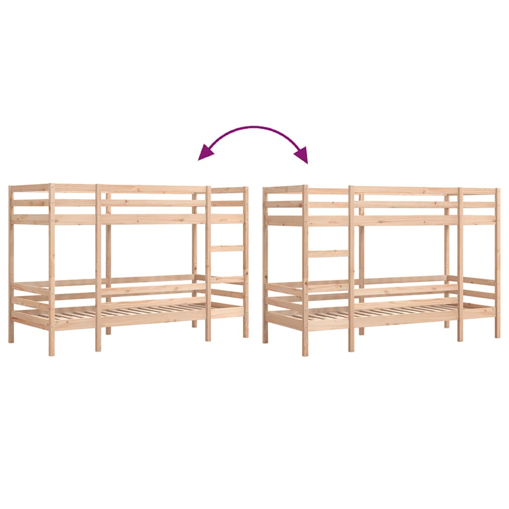 Bunk Bed without Mattress 90x190 cm Single Solid Wood Pine