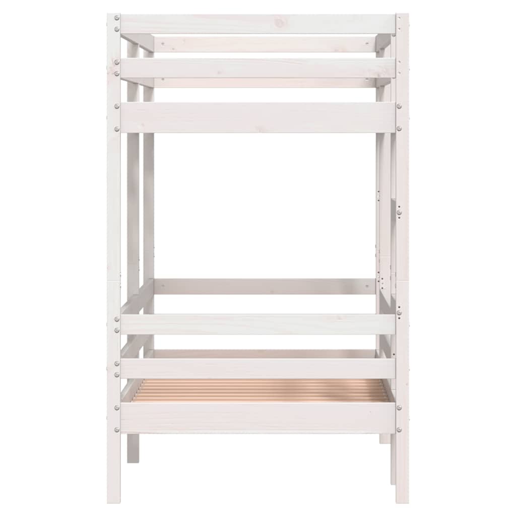 Bunk Bed without Mattress White 90x190 cm Single Solid Wood Pine