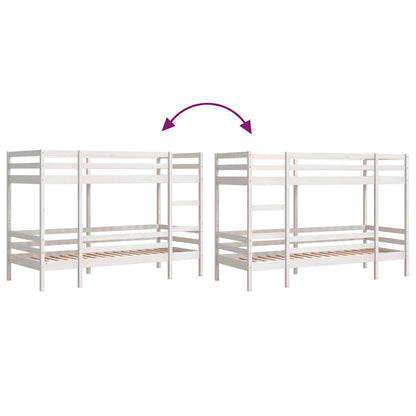Bunk Bed | White | Solid Pine | Small Single | Strong | Bunk Bed