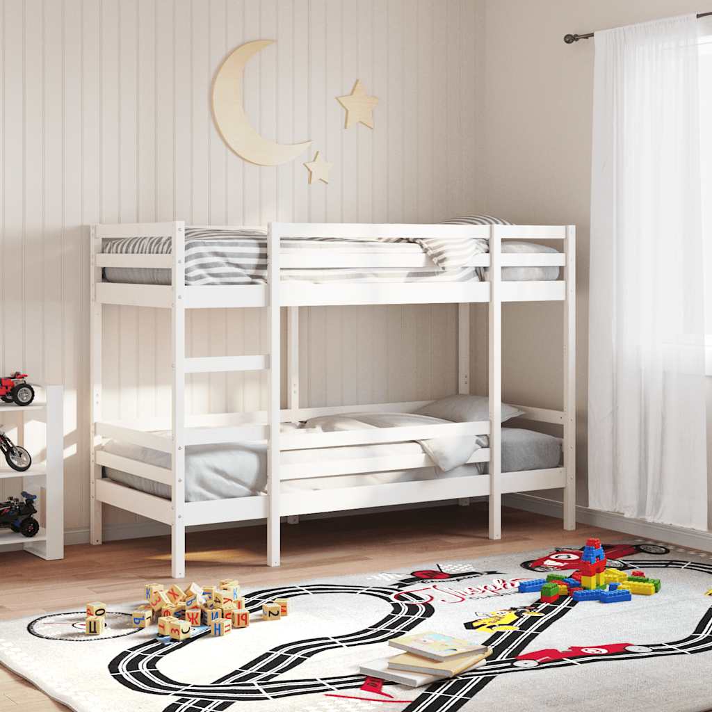 Bunk Bed | White | Solid Pine | Small Single | Strong | Bunk Bed