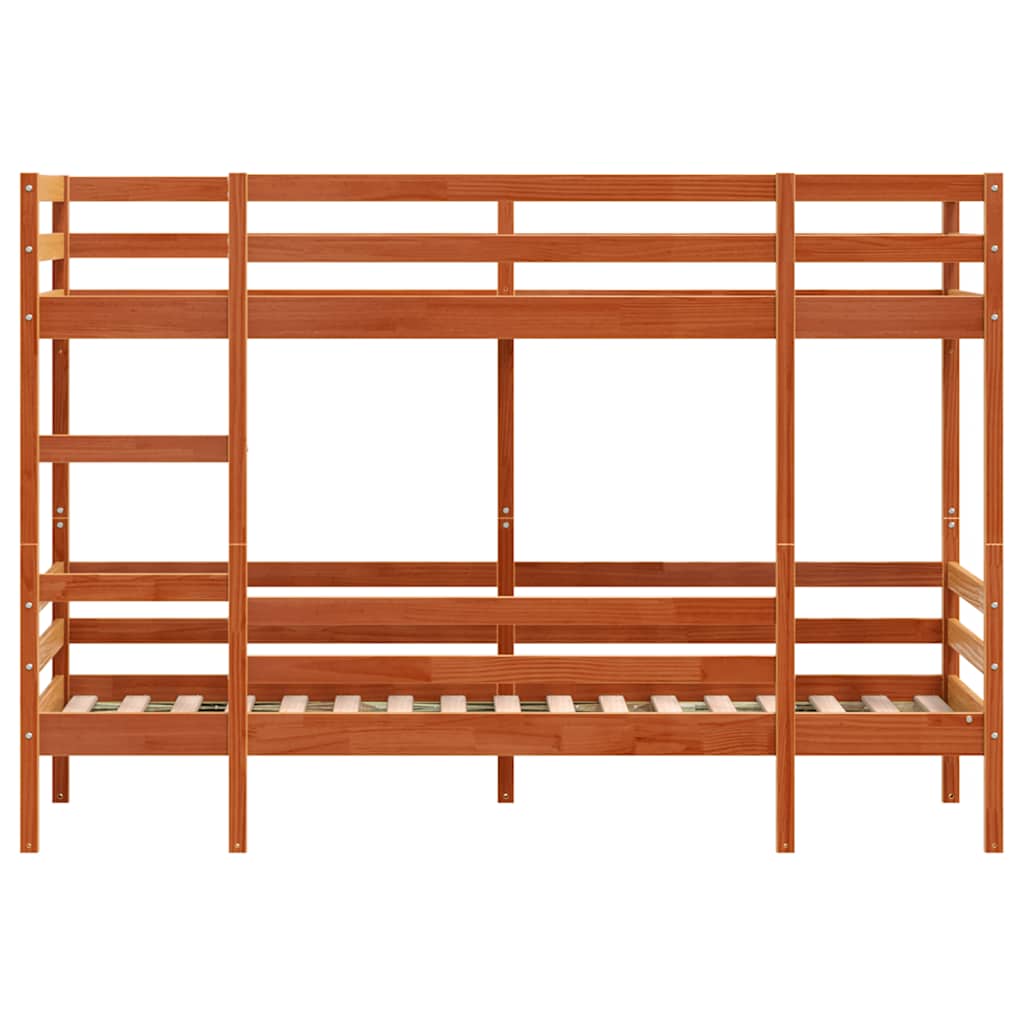Bunk Bed without Mattress Wax Brown 75x190 cm Small Single Solid Wood Pine