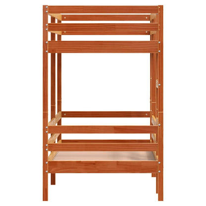 Bunk Bed without Mattress Wax Brown 75x190 cm Small Single Solid Wood Pine