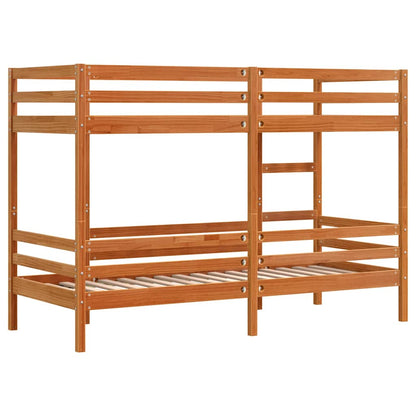 Bunk Bed without Mattress Wax Brown 75x190 cm Small Single Solid Wood Pine