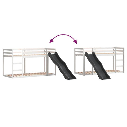 Bunk Bed with Slide&Ladder without Mattress White 90x200 cm