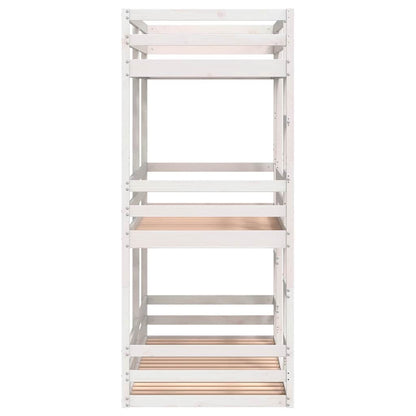 Triple Bunk Bed without Mattress White 90x200 cm Solid Wood Pine