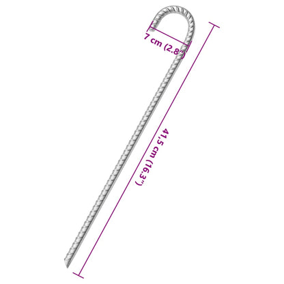 Tent Pegs 6 pcs 41,5 cm Ø12 mm Galvanised Steel