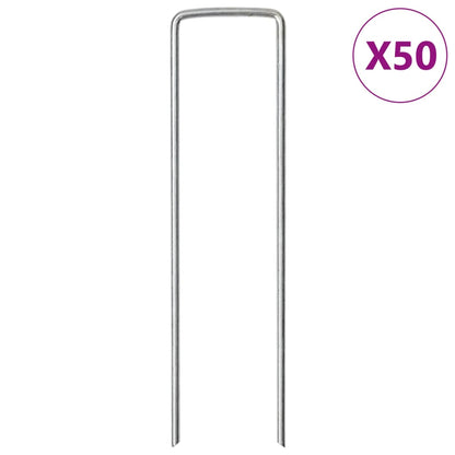 Ground Pegs U Shape 50 pcs 15x3,5 cm Galvanised steel
