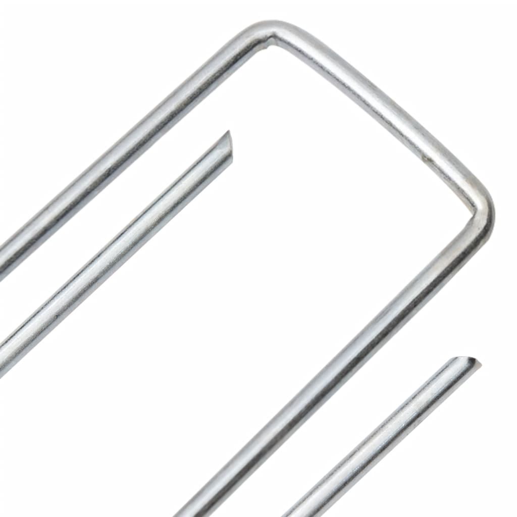 Ground Pegs U Shape 50 pcs 15x3,5 cm Galvanised steel