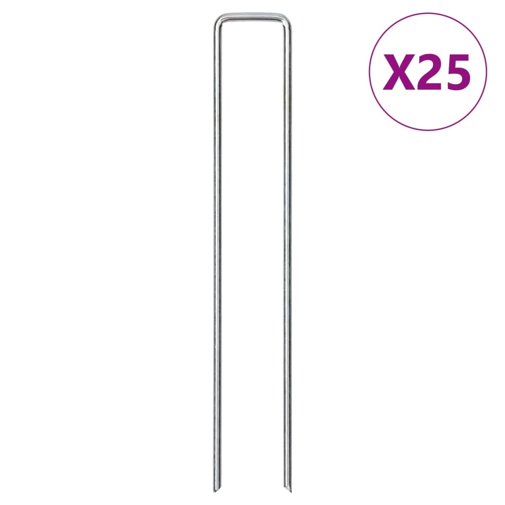 Ground Pegs U Shape 25 pcs 20x4 cm Galvanised steel