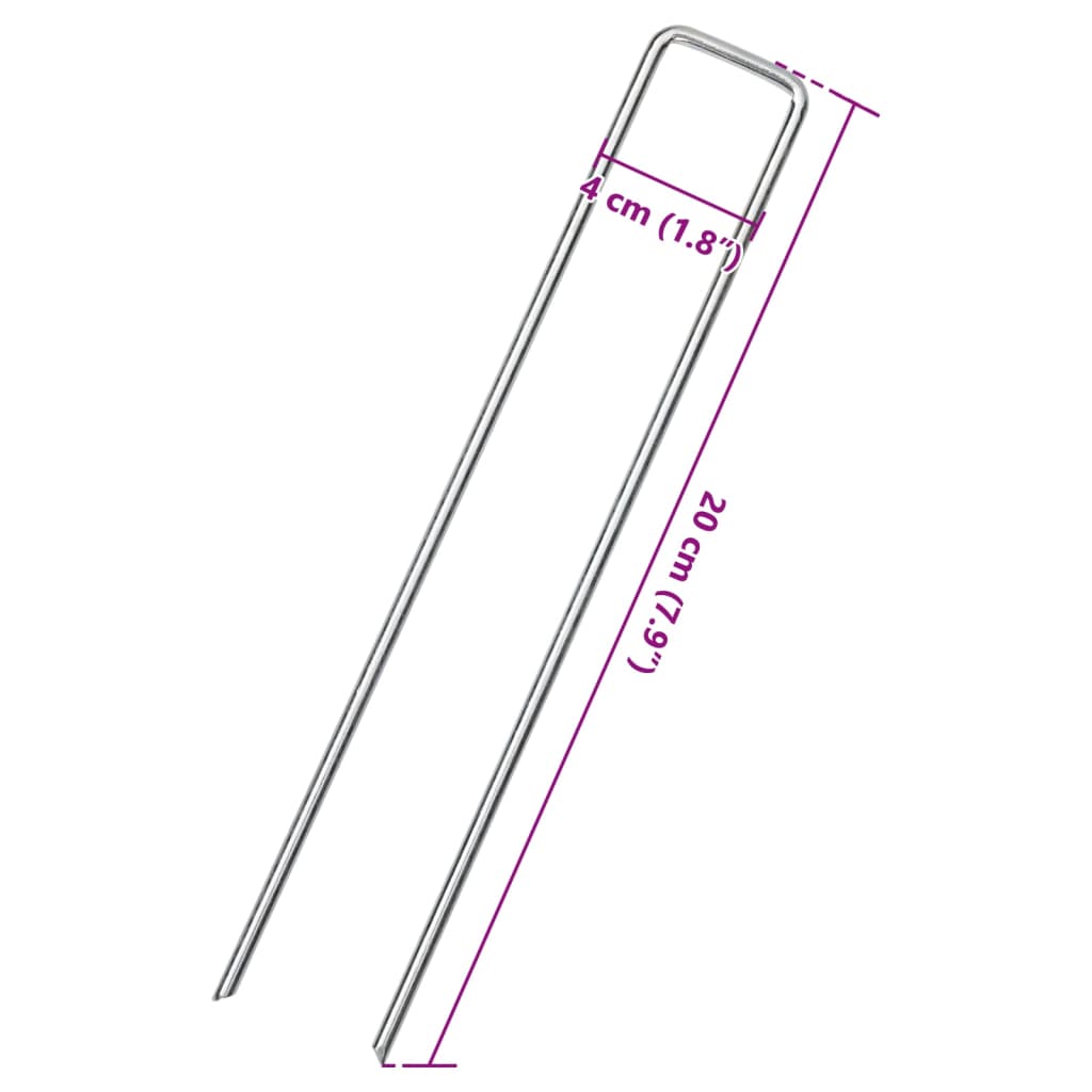 Ground Pegs U Shape 25 pcs 20x4 cm Galvanised steel