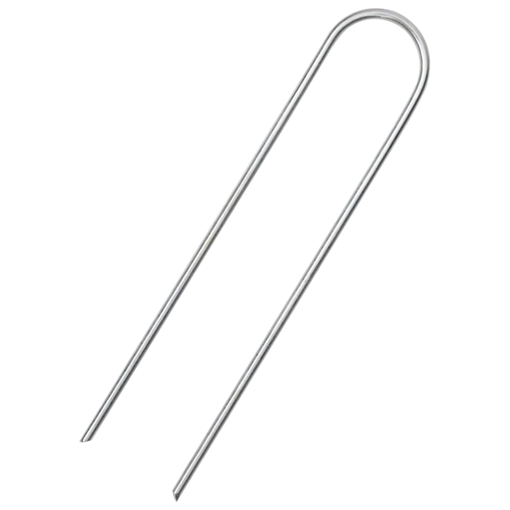 Ground Pegs U Shape 50 pcs 15x3,5 cm Galvanised steel
