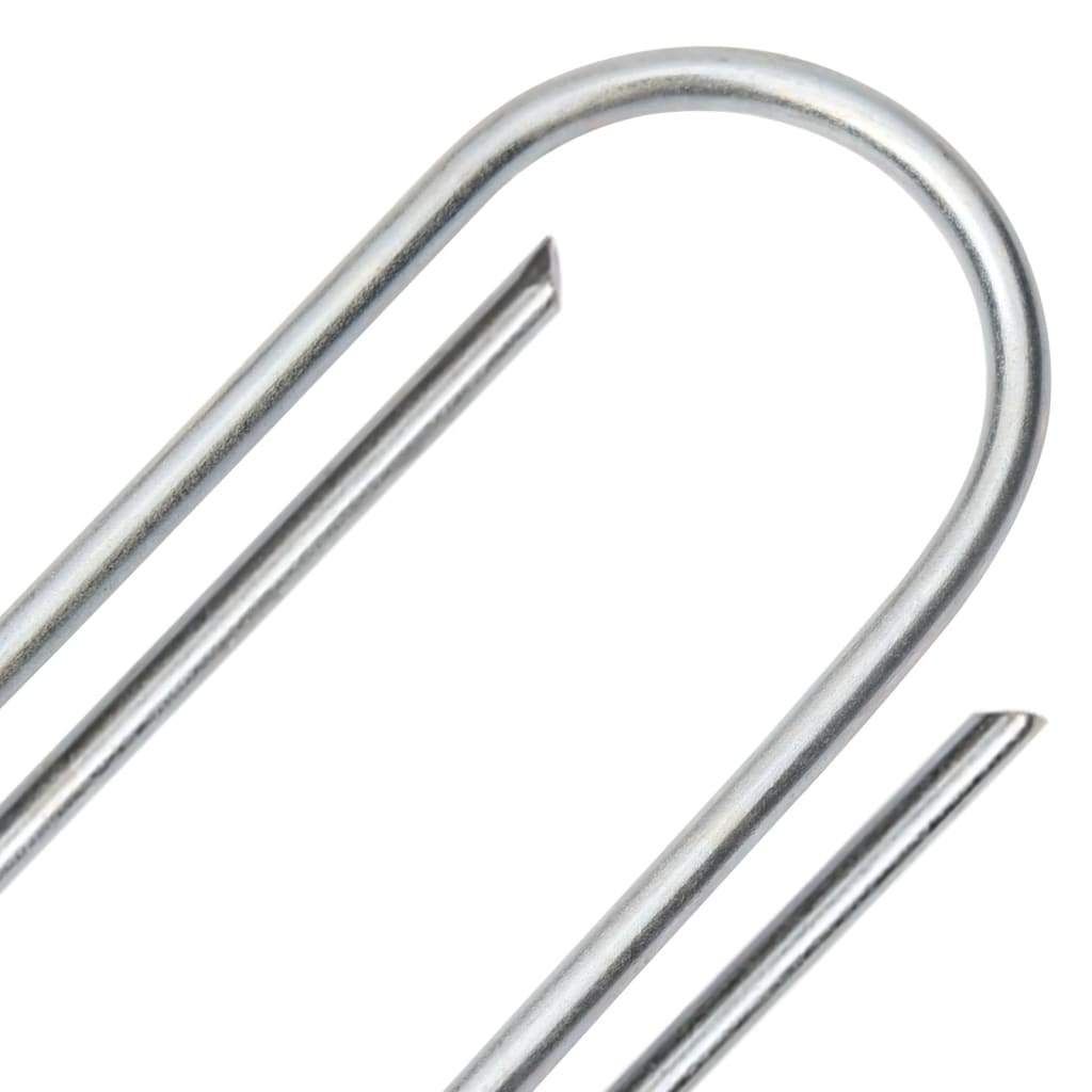 Ground Pegs U Shape 50 pcs 15x3,5 cm Galvanised steel