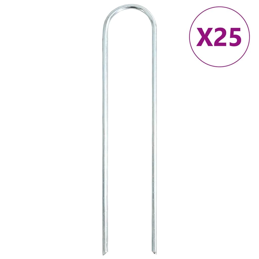 Ground Pegs U Shape 25 pcs 20x3.5 cm Galvanised steel