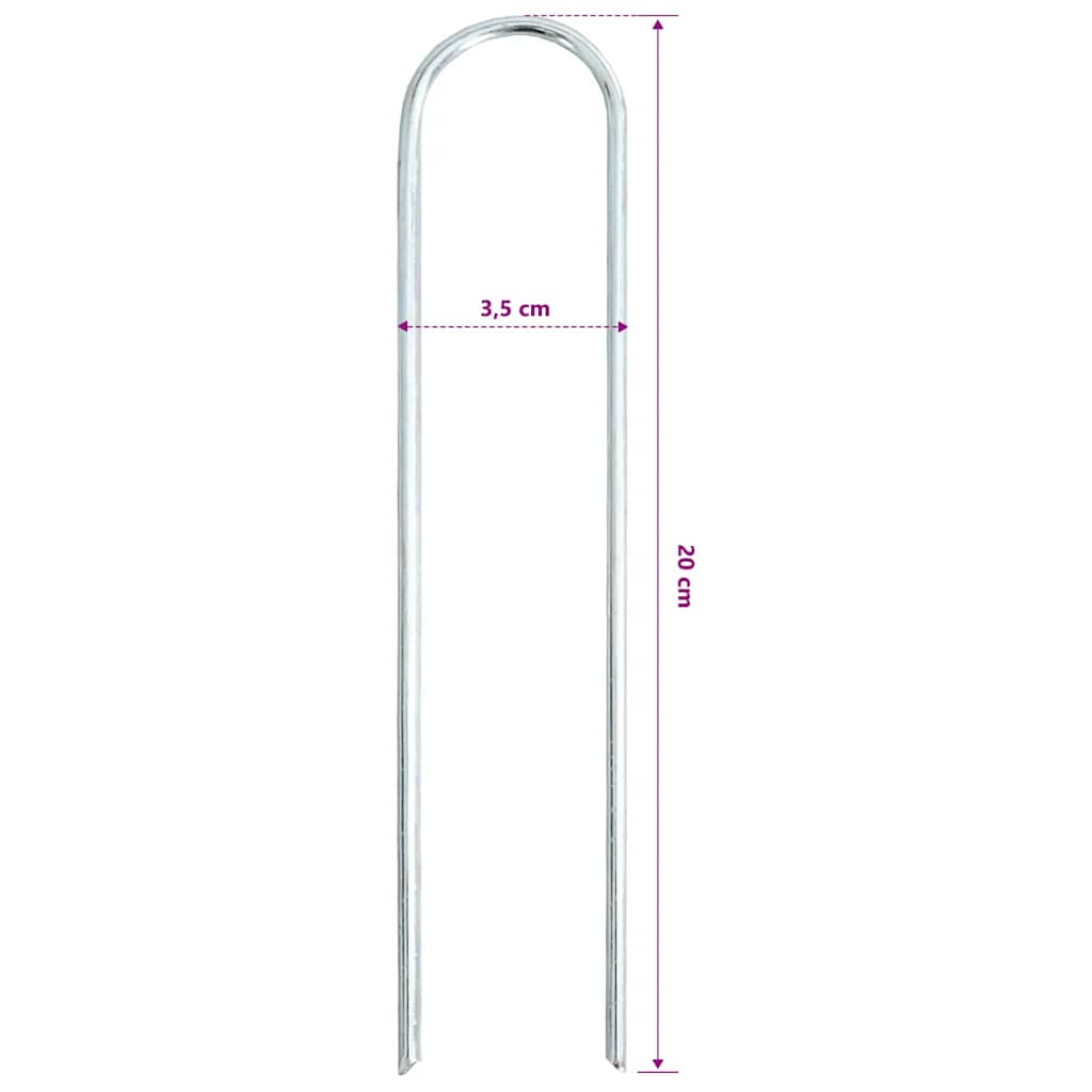 Ground Pegs U Shape 25 pcs 20x3.5 cm Galvanised steel