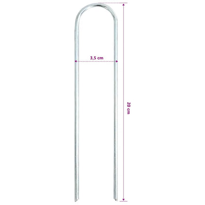 Ground Pegs U Shape 25 pcs 20x3.5 cm Galvanised steel
