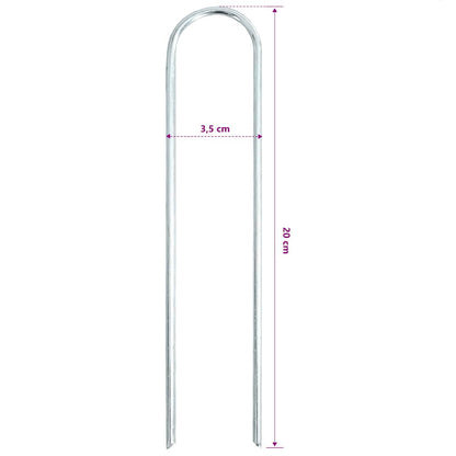 Ground Pegs U Shape 50 pcs 20x3,5 cm Galvanised steel
